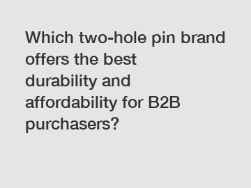 Which two-hole pin brand offers the best durability and affordability for B2B purchasers?