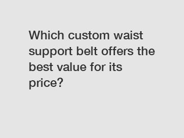 Which custom waist support belt offers the best value for its price?