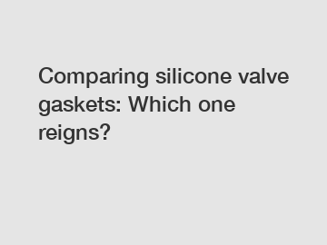 Comparing silicone valve gaskets: Which one reigns?