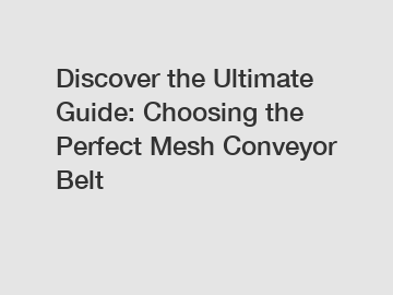 Discover the Ultimate Guide: Choosing the Perfect Mesh Conveyor Belt