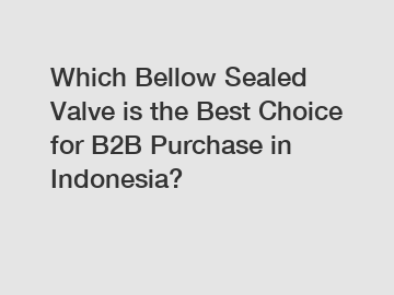 Which Bellow Sealed Valve is the Best Choice for B2B Purchase in Indonesia?