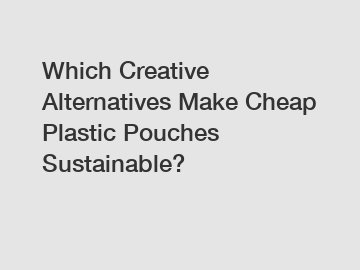 Which Creative Alternatives Make Cheap Plastic Pouches Sustainable?