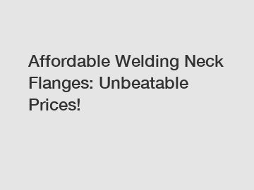 Affordable Welding Neck Flanges: Unbeatable Prices!