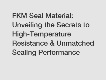 FKM Seal Material: Unveiling the Secrets to High-Temperature Resistance & Unmatched Sealing Performance