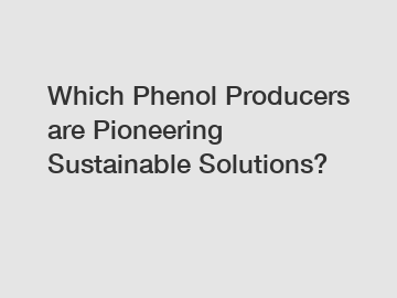 Which Phenol Producers are Pioneering Sustainable Solutions?